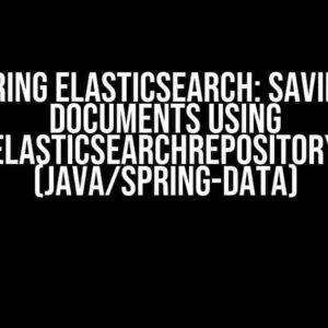 Mastering Elasticsearch: Saving JSON Documents using ElasticsearchRepository (Java/Spring-data)